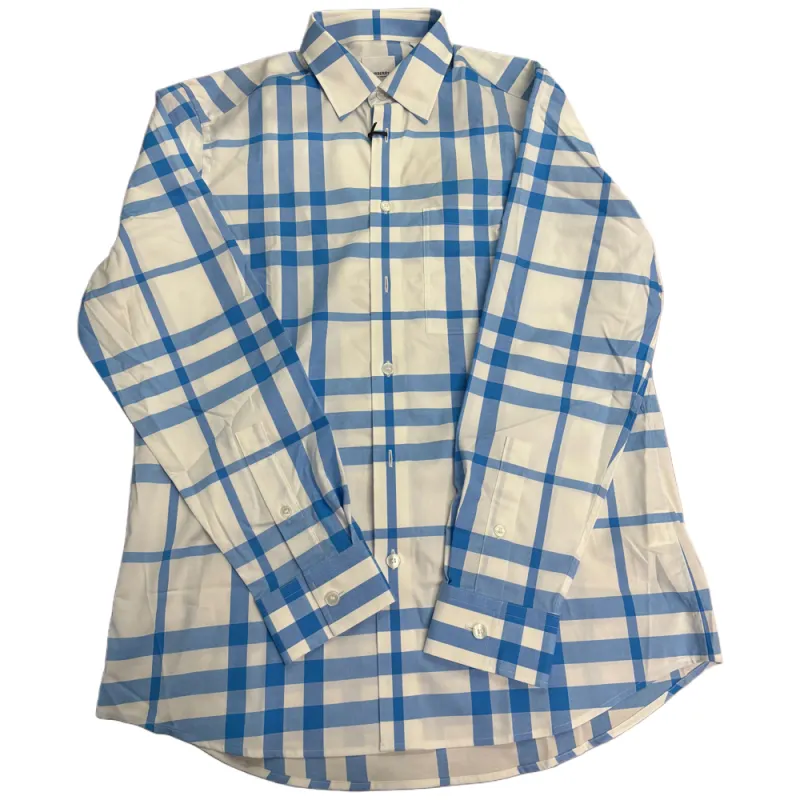 Burberry Shirts Men's Blue Pointed Collar Moderate