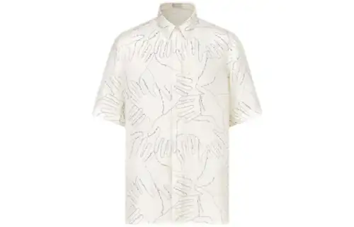 DIOR Quarterly New Products Shirts Men's White Lapel Moderate