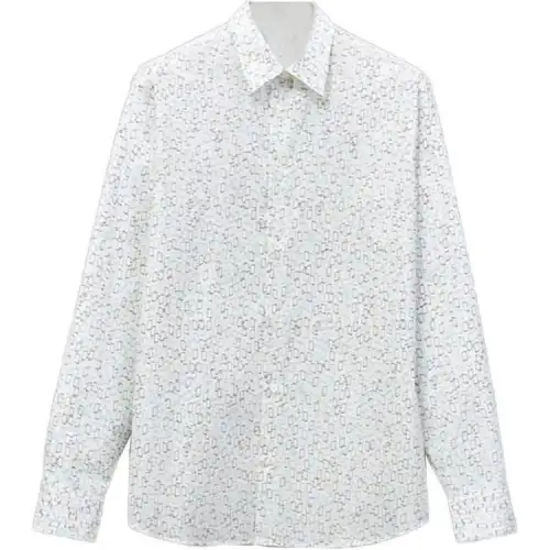 HERMES Shirts Men's White Lapel Moderate