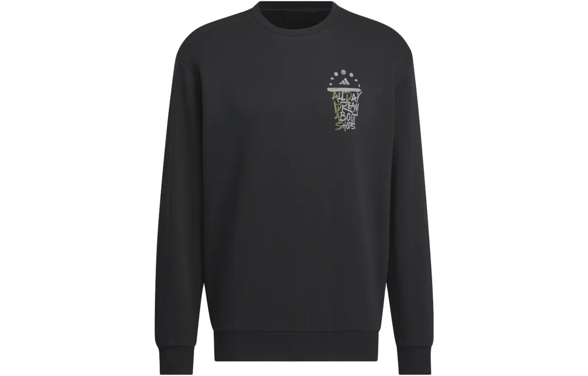 Adidas Sweatshirts Men's Black Crew Neck Moderate Regular