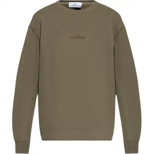 STONE ISLAND Logo Embroidered Crewneck Sweatshirt