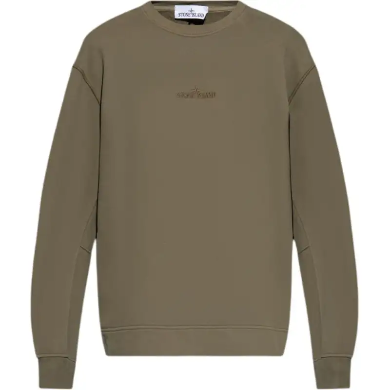 STONE ISLAND Logo Embroidered Crewneck Sweatshirt