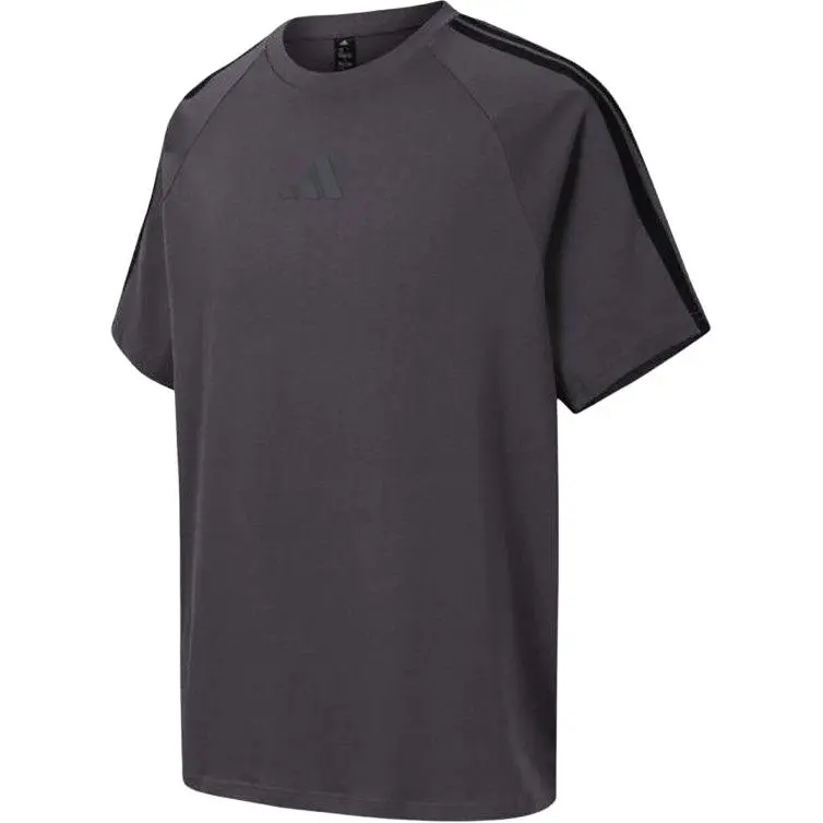 Adidas T-Shirts Men's Black Crew Neck Moderate Straight Fit