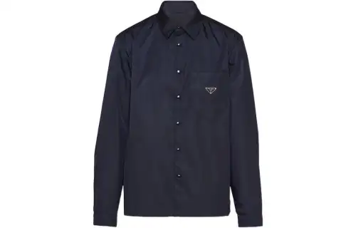 PRADA Shirts Men's Blue Lapel Moderate