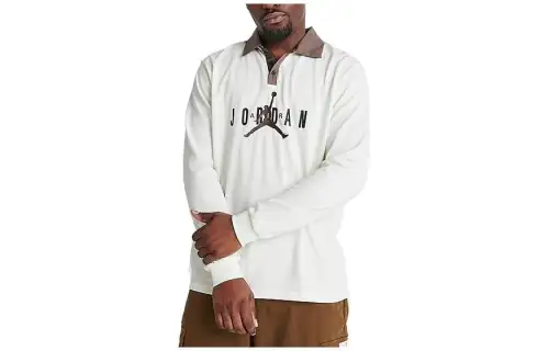 Jordan Polo Shirts Men's White Polo Collar Moderate Straight Fit
