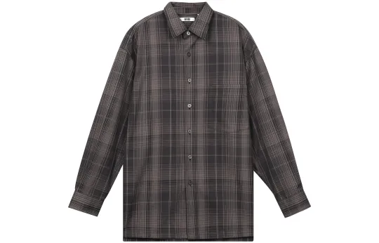 UNIQLO Shirts Men's Dark Gray Lapel Moderate Other