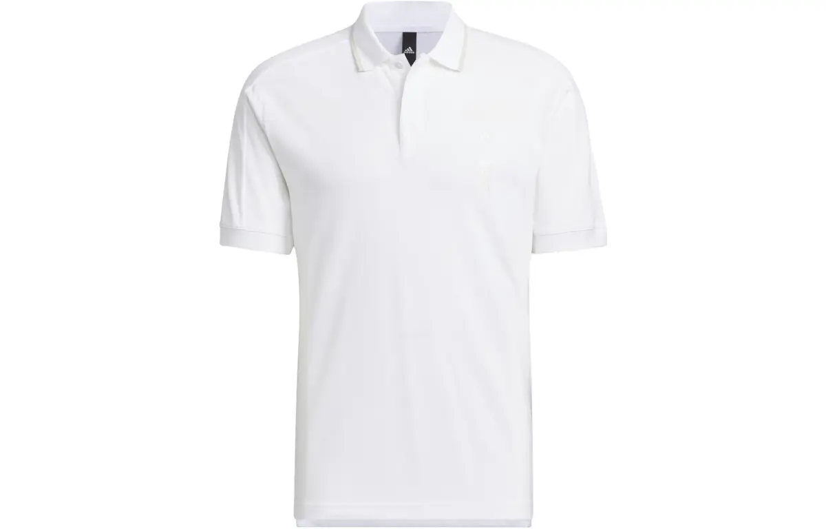 Adidas Wuji Series Polo Shirts Men's White Polo Collar Moderate Straight Fit