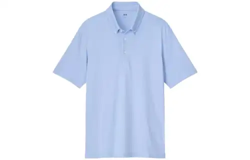 UNIQLO Polo Shirts Men's Light Blue Polo Collar Moderate Straight Fit