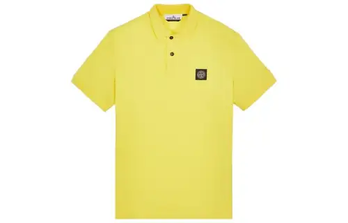STONE ISLAND Polo Shirts Unisex Yellow Polo Collar Moderate Straight Fit