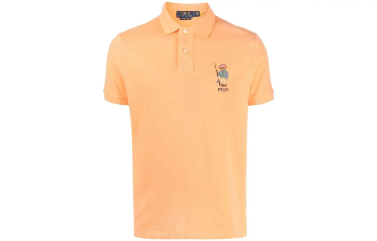 Polo Ralph Lauren Polo Bear Polo Shirt Custom Slim Fit Men's Orange