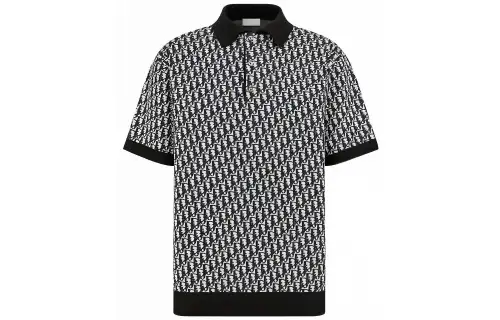 DIOR SS23 Polo Shirt Men's Black White