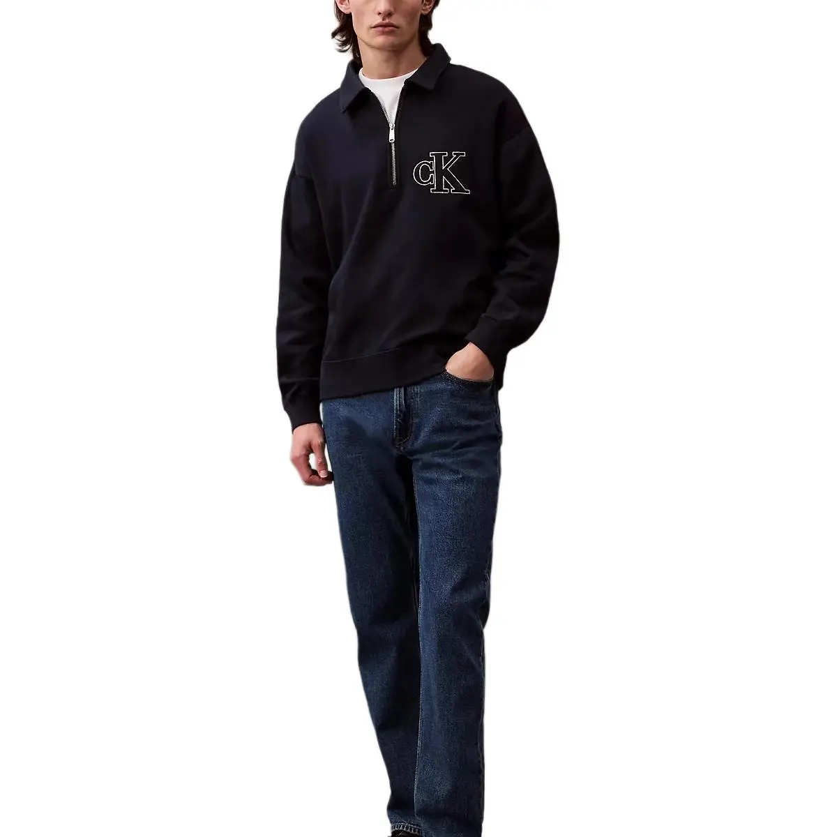 CALVIN KLEIN Polo Shirt Men's Dark Blue
