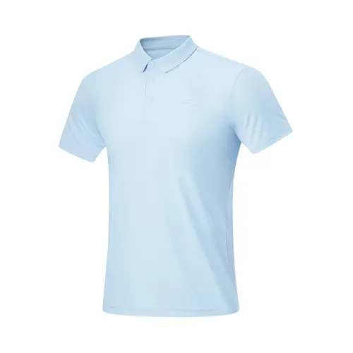 Li Ning Fitness Series Polo Shirt Men's Clear Sky Blue
