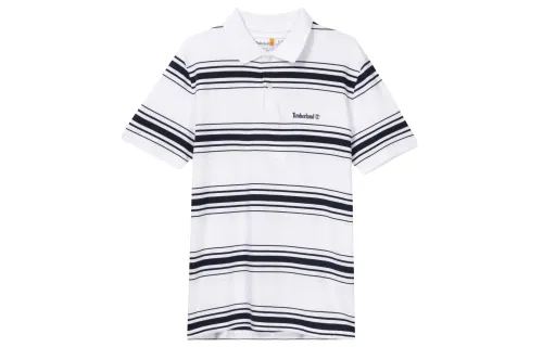 Timberland Polo Shirt Men's White Yarn Dyed Woven