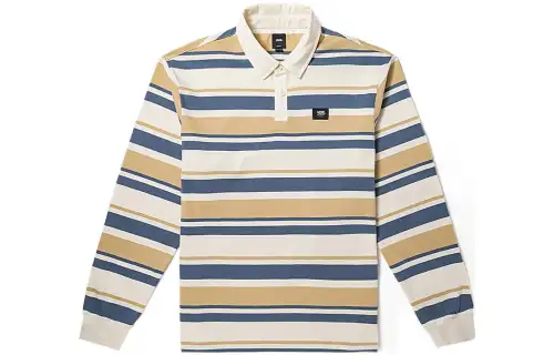 Vans Polo Shirts Unisex Ecru Stripes Polo Collar Moderate Straight Fit