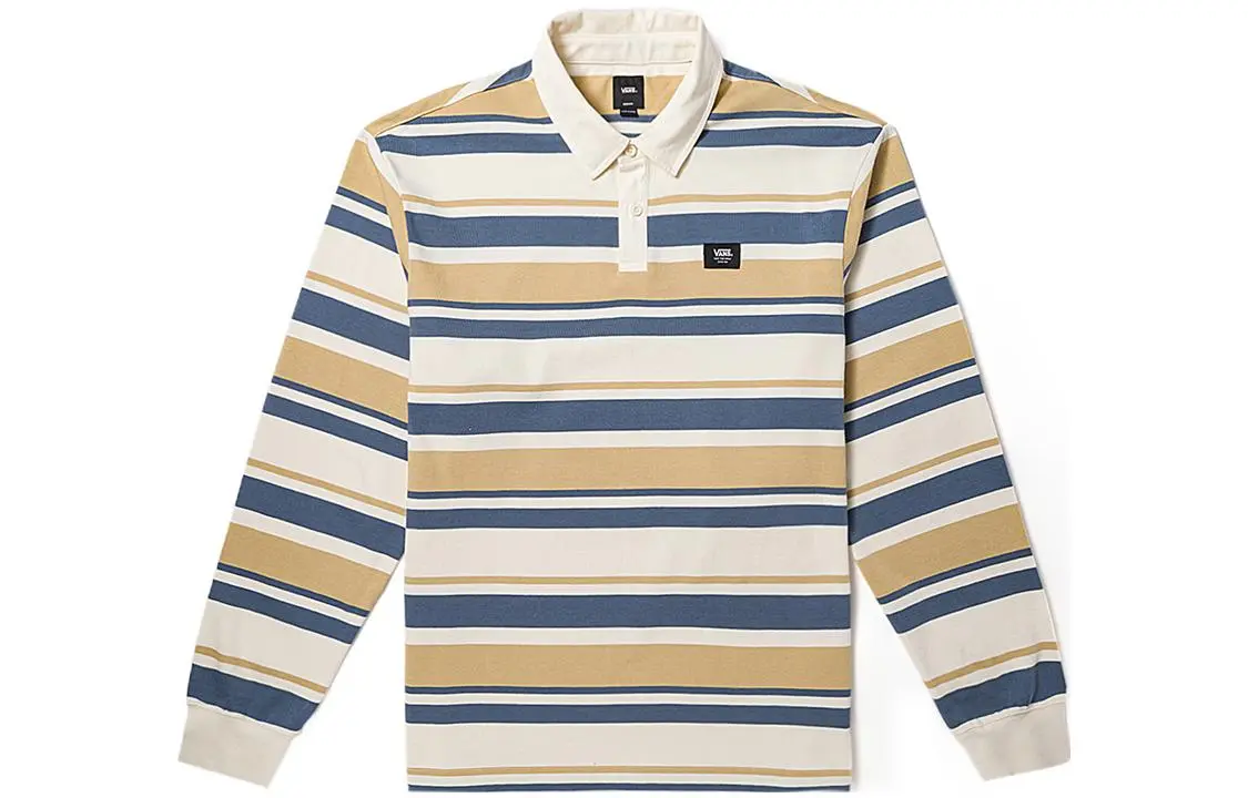 Vans Polo Shirts Unisex Ecru Stripes Polo Collar Moderate Straight Fit