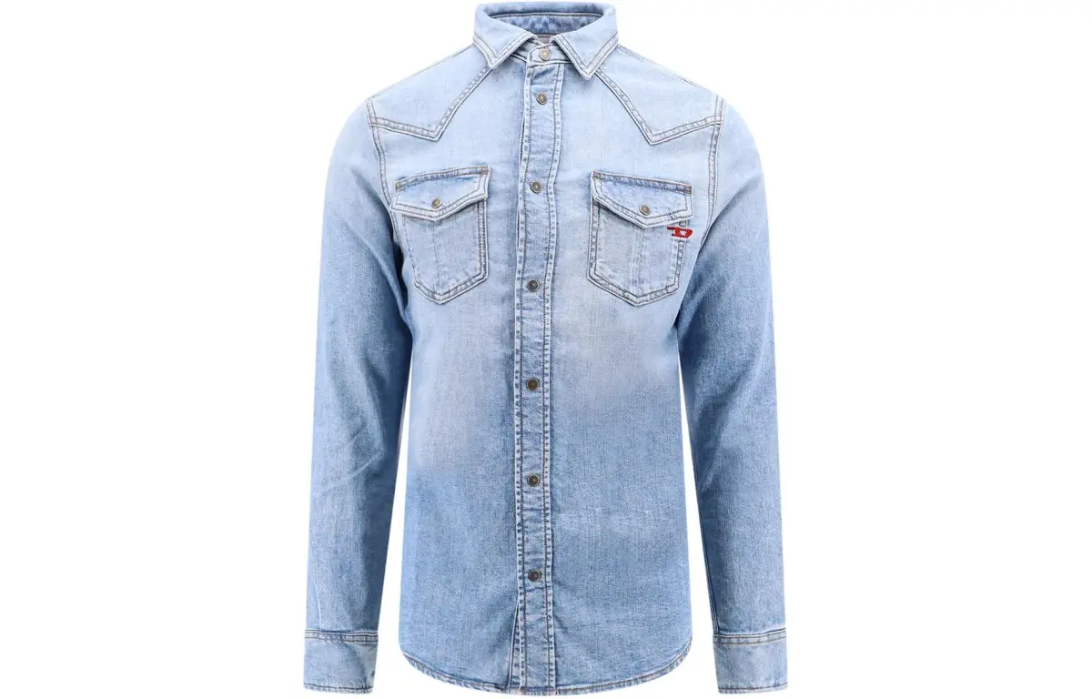 DIESEL Shirts Men's Blue Moderate Straight Fit