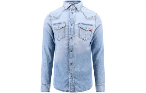 DIESEL Shirts Men's Blue Moderate Straight Fit