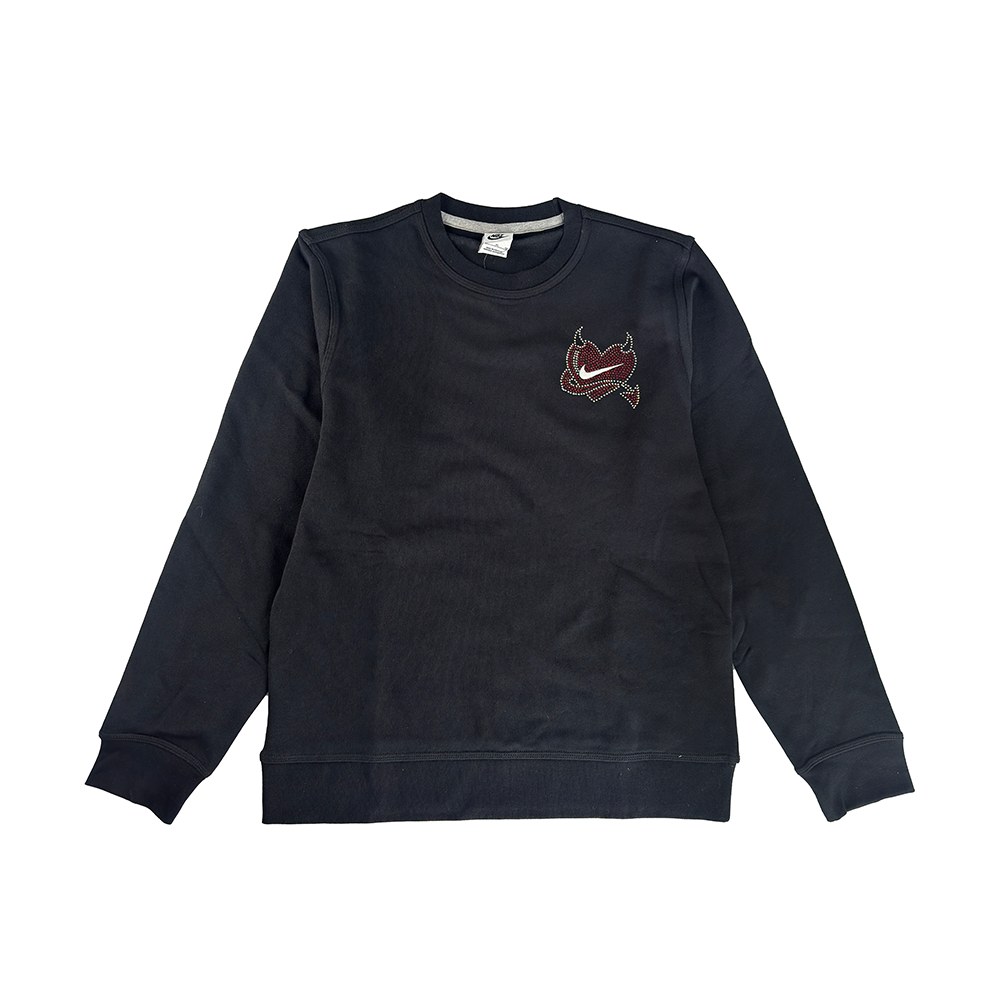 Nike Pullover Crew Neck Fleece Lined Fitted Sweatshirt Men's Black