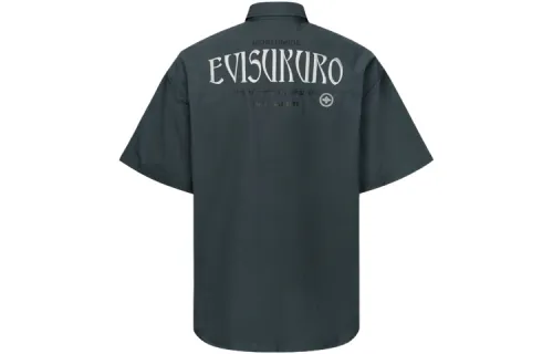 EVISU Shirts Men's Army Green Lapel Moderate Other