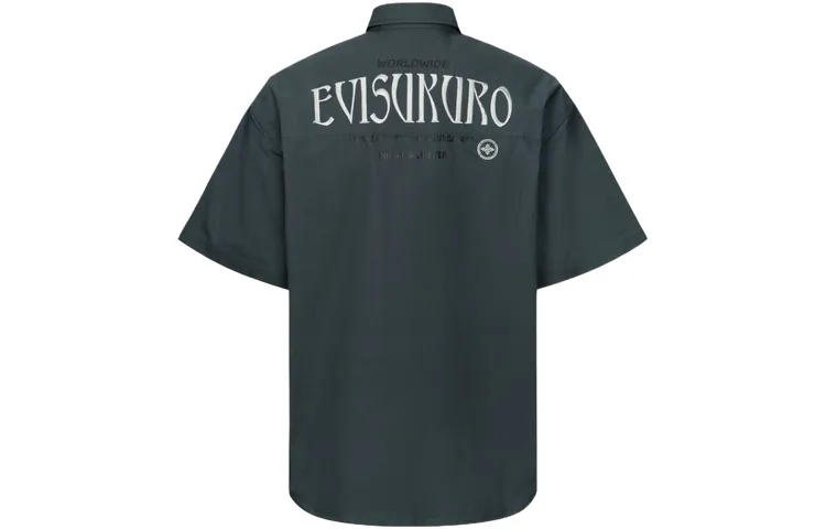 EVISU Shirts Men's Army Green Lapel Moderate Other