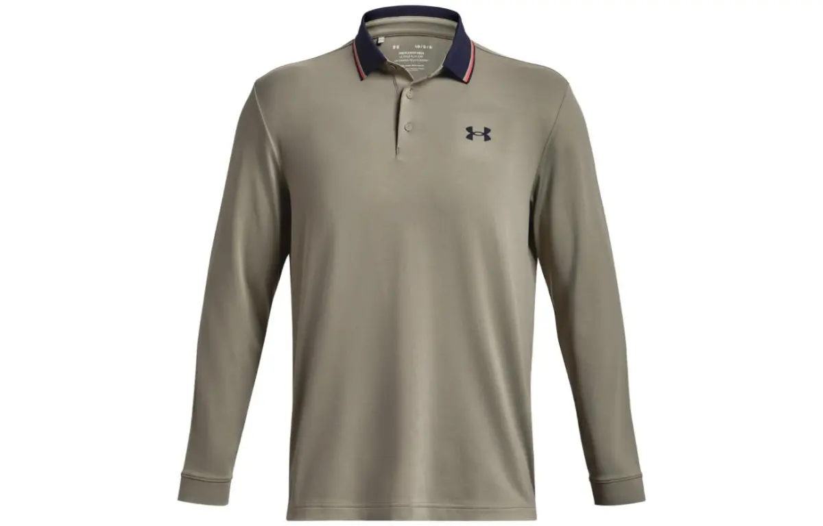 Under Armour Polo Shirts Men's Olive Polo Collar Moderate Straight Fit