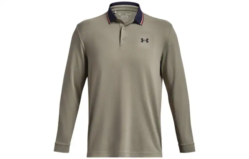 Under Armour Polo Shirts Men's Olive Polo Collar Moderate Straight Fit