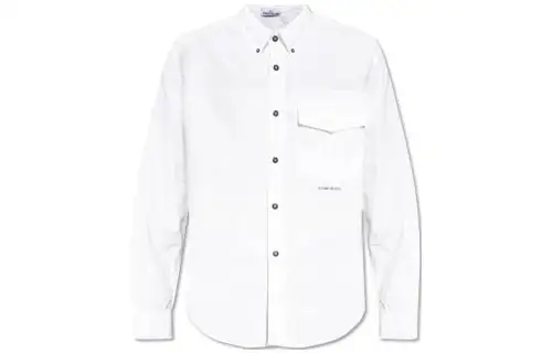 STONE ISLAND Logo embroidered Cotton Shirt