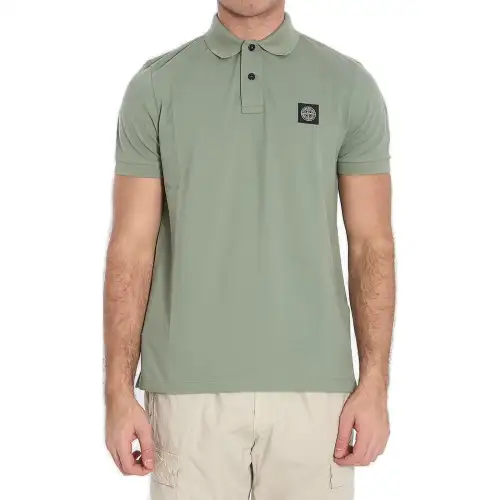 STONE ISLAND Logo Patch Short Sleeved Polo Shirt