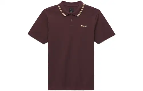 Vans Polo Shirts Men's Red Polo Collar Moderate Straight Fit