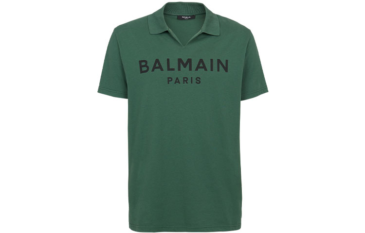 Мужская футболка Поло BALMAIN BALMAIN SS22 LogoPolo (зеленая)