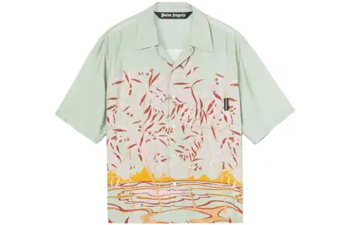Palm Angels Lagoon-print short-sleeved shirt