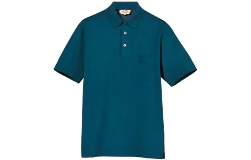 HERMES Polo Shirt Men's Blue Green