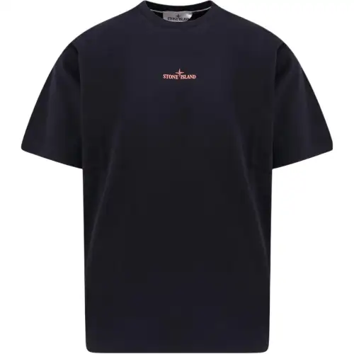 STONE ISLAND Logo Printed Crewneck T Shirt
