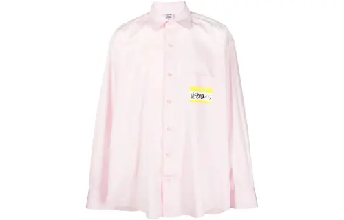 Vetements Shirts Men's Pink Lapel Moderate Other