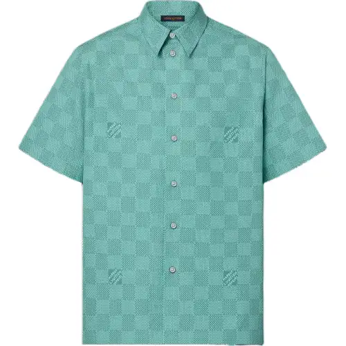 LOUIS VUITTON Printed Short Sleeved Cotton Shirt