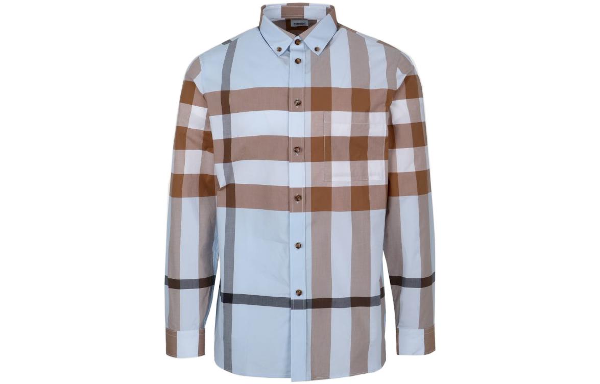 Burberry Slim Fit Check Stretch Cotton Poplin Shirt