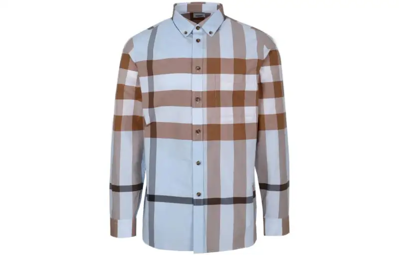 Burberry Slim Fit Check Stretch Cotton Poplin Shirt