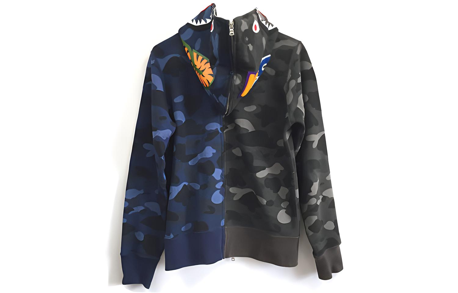Худи A BATHING APE City Camo Half Shark Full Zip Hoodie (разноцветный) — фото 5