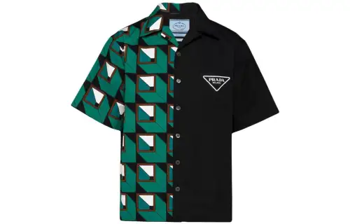PRADA Shirts Men's Black Lapel Moderate Other