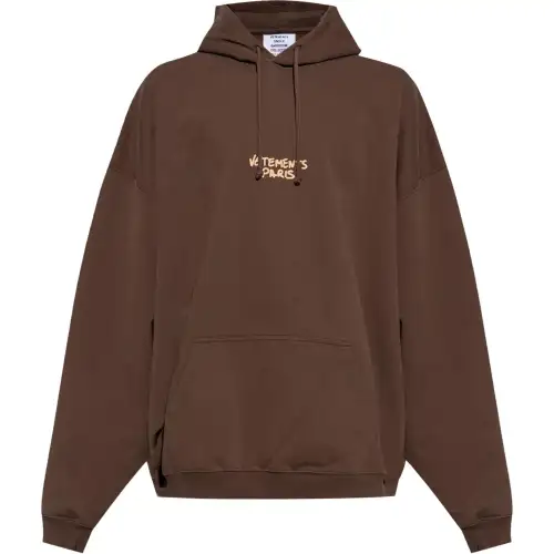 Vetements Logo Printed Drawstring Hoodie