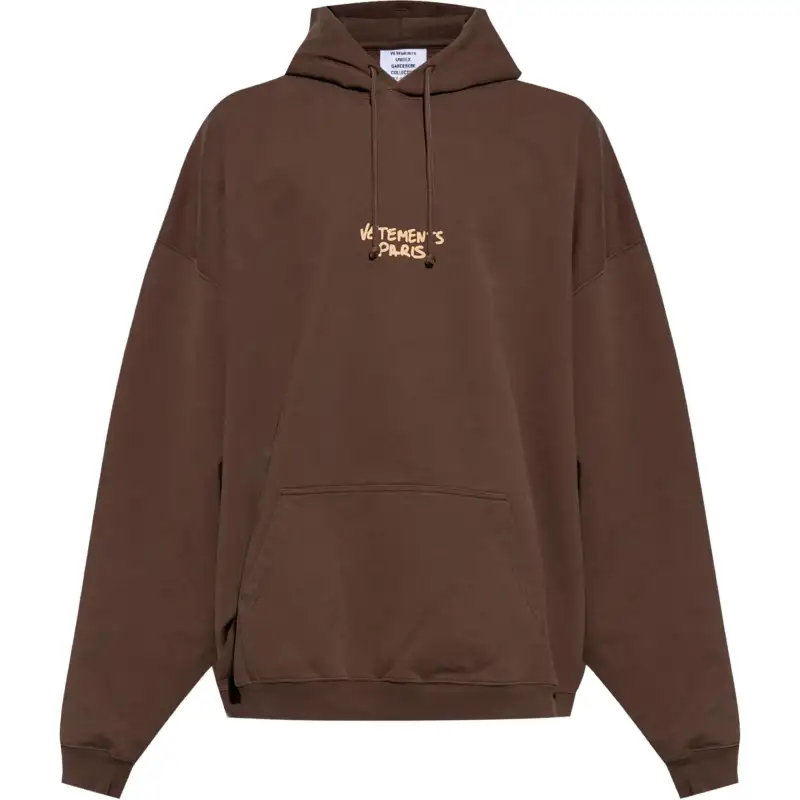 Vetements Logo Printed Drawstring Hoodie