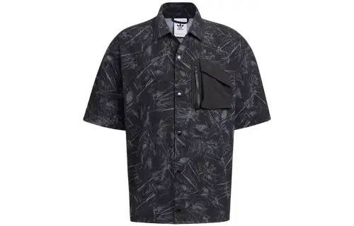 Adidas Originals Shirts Men's Black Lapel Moderate Shirt