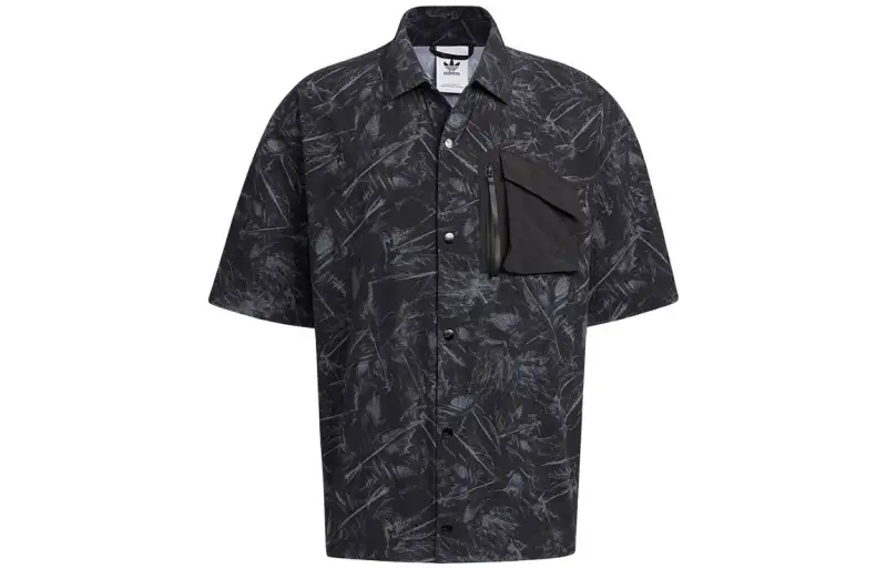 Adidas Originals Shirts Men's Black Lapel Moderate Shirt