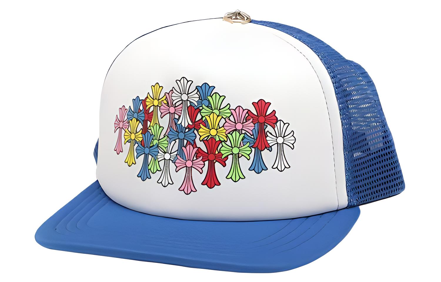 Chrome Hearts Patterned Print Polyester Baseball Caps Men's Blue