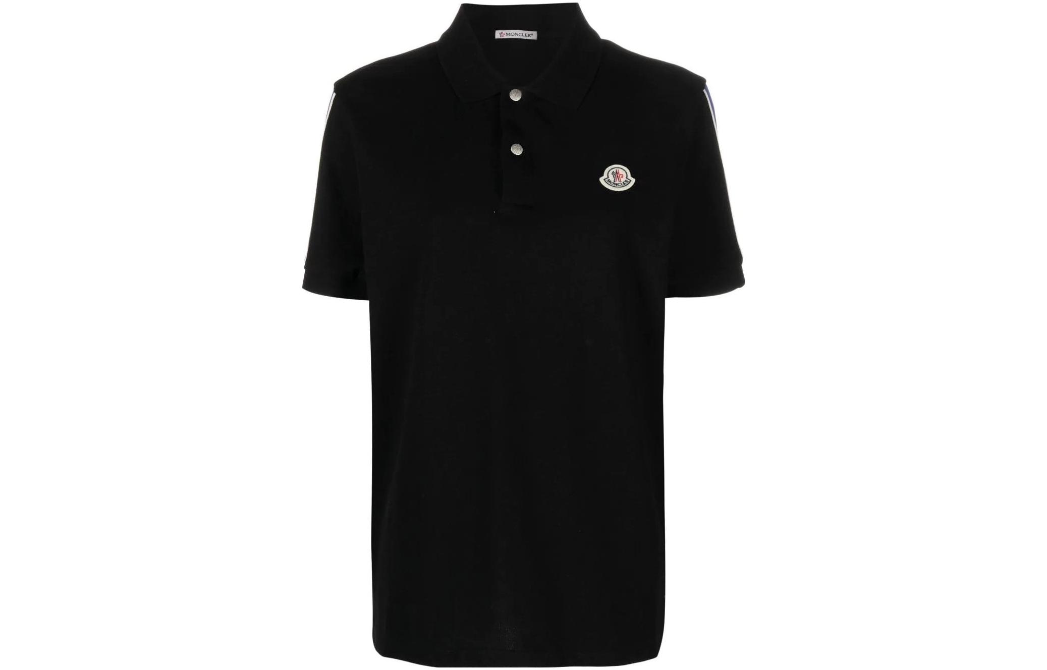Мужская футболка Moncler Logopolo (черная)