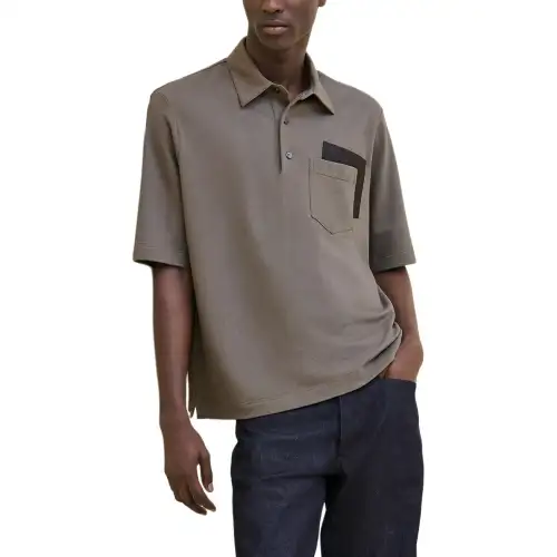 HERMES FW24 Polo Shirt Men's Gray