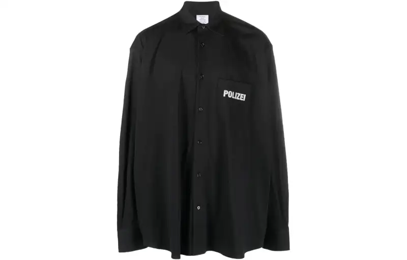 Vetements Shirts Men's Black Lapel Moderate Shirt