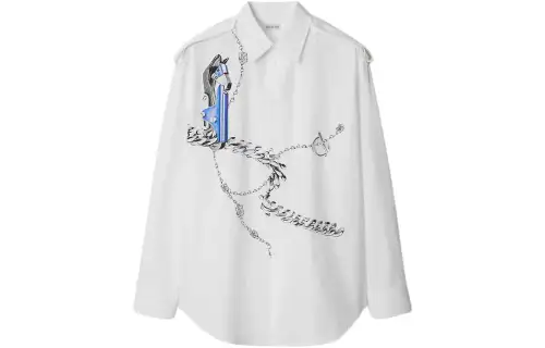 Burberry Knight Hardware-Printed Buttoned Shirt