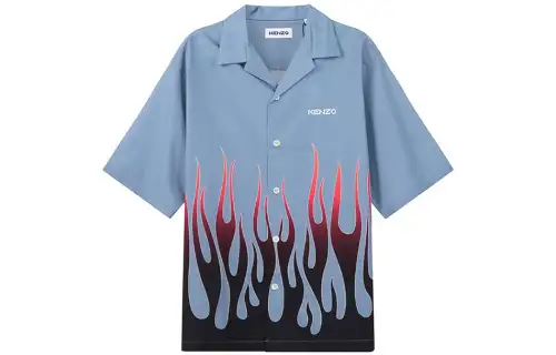 KENZO Shirts Men's Dark Blue Lapel Moderate Other